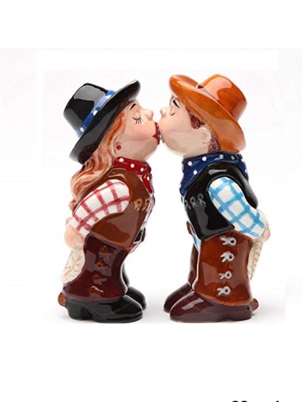 Cowboy & Cowgirl Kissing Salt and Pepper Shaker Set